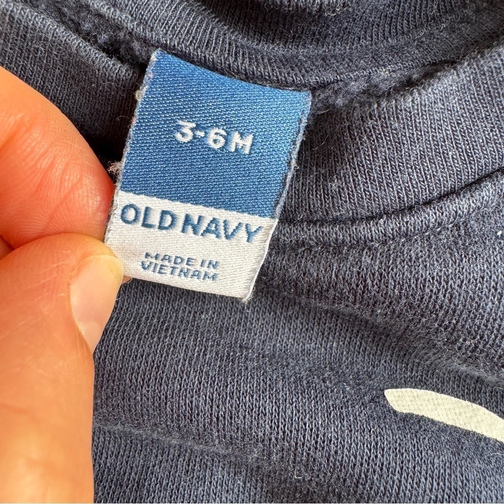 Old Navy Blue Monster Printed Crew-Neck Sweatshirt and Sweatpants Set 2PC 3-6M - Picture 6 of 6